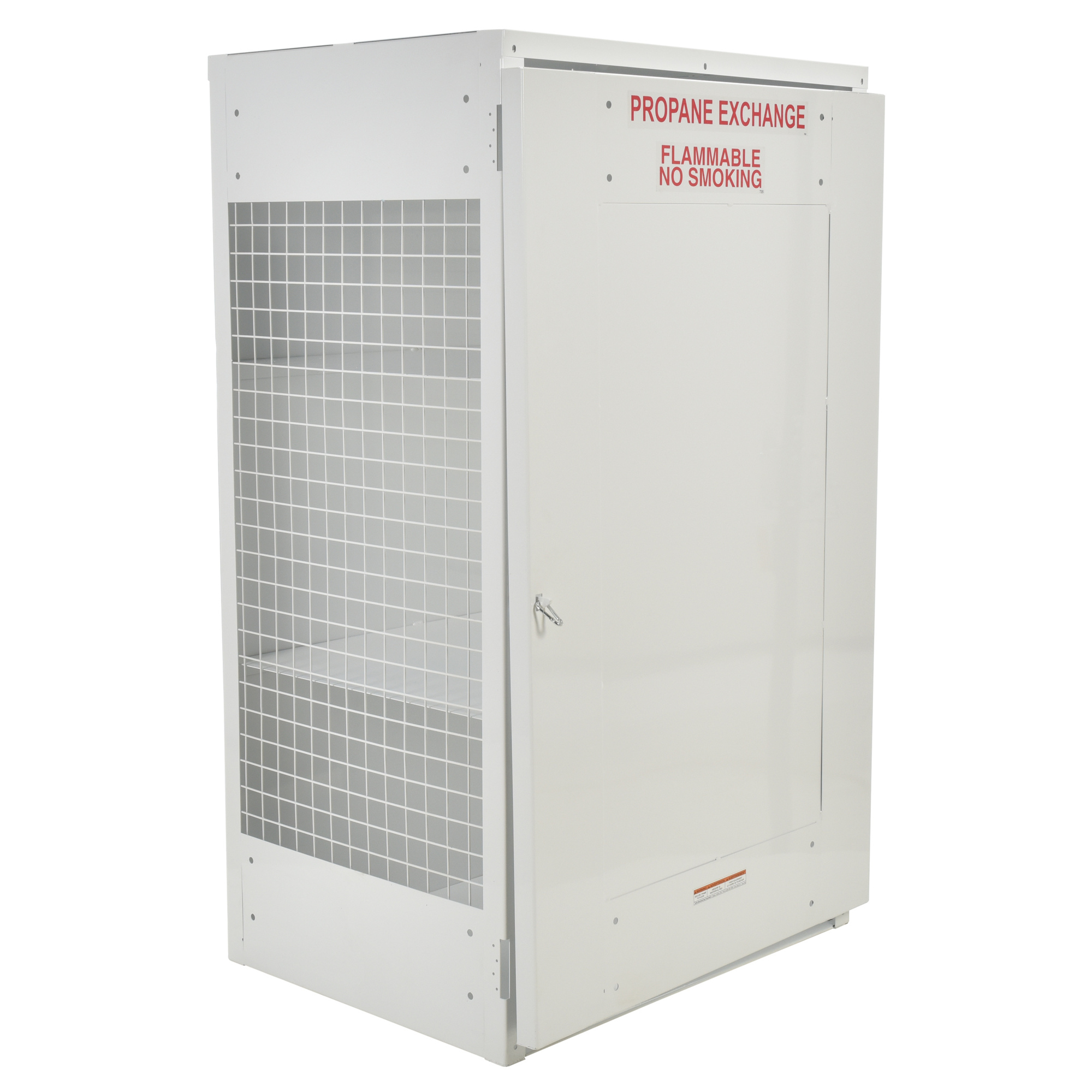 Vestil Cylinder Storage Cabinet - 18 Cylinder Capacity, 68.25in. Height, 40in. Width, Solid Door, White, Model# CYL-EX-18-S